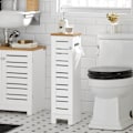 Pikkukuva 9 / 9: SoBuy WC paperiteline kylpyhuone kaappi Hyllykokonaisuus BZR85-W Toilet paper holder