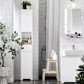 Pikkukuva 1 / 8: SoBuy Pyykkikaappi Kylpyhuone kaappi Korkea kaappi BZR109-W High cabinet