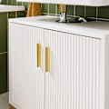 Miniatyrbillede 4 af 8: SoBuy Underskab til håndvask Badeværelsesskab 2 låger BZR179-W Under sink cabinet