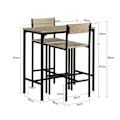 Pikkukuva 2 / 9: JotenOsta baaripöytä ja 2 jakkaraa keittiön set OGT03-N Wood Rectangular table with 2 chairs