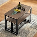 Miniatyrbillede 9 af 10: SoBuy Spisebordssæt - Spisebord 2 bænke 3 stk. OGT25-N Brown Table with 2 benches