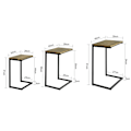 Miniatyrbild 2 av 9: SoBuy, Satsbord set om 3, Soffbord, svart + brun, FBT102-F