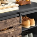 Miniatyrbillede 6 af 9: SoBuy Enkel og moderne konsolbord i træ Skænk skydedøre FSB65-HG Gray Cabinet