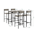 Pikkukuva 2 / 9: SoBuy Baaripöytä ja 4 tuolia Ruokailuryhmä OGT14-N Wood Rectangular table with 4 chairs