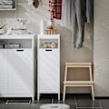 Miniatyrbild 1 av 8: SoBuy Badrumsskåp med tvättkorg Förvaringsmöbel BZR122-W Laundry basket cabinet