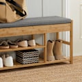 Miniatyrbillede 6 af 9: SoBuy Skobænk i træ med grå hynde FSR47-N Bench in length 90cm