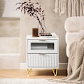 Miniatyrbillede 1 af 7: SoBuy Sengebord med 2 skuffe Sofabord Sidebord FBT123-W