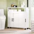 Pikkukuva 1 / 9: SoBuy Kapea kylpyhuone kaappi mukana pyörät Kylpyhuone BZR02-W White.  W70 x D20 x H71cm