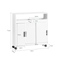 Pikkukuva 2 / 9: SoBuy Kapea kylpyhuone kaappi mukana pyörät Kylpyhuone BZR02-W White.  W70 x D20 x H71cm