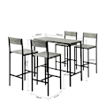 Pikkukuva 3 / 6: SoBuy Baaripöytä ja 4 baarijakkaraa Keittiön pöytä OGT14-HG Gray Rectangular table with 4 chairs