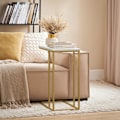 Miniatyrbillede 1 af 7: SoBuy Sofabord, Sofabord, opholdsborde,Cafébord,FBT87-G 	Gold W48 x D30 x H61cm