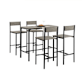 Pikkukuva 3 / 9: SoBuy Baaripöytä ja 4 tuolia Ruokailuryhmä OGT14-N Wood Rectangular table with 4 chairs