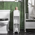 Pikkukuva 7 / 8: SoBuy WC paperiteline kylpyhuone kaappi pyörien kanssa BZR117-W White Toilet paper holder