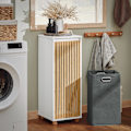 Miniatyrbild 4 av 9: SoBuy Badrumsskåp Med Tvättkorg Tvättskåp BZR126-W Laundry basket cabinet