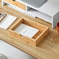 Miniatyrbillede 7 af 9: SoBuy Monitorstativ 2 skuffer Opbevaringsboks BBF02-WN White-Nature 47*18*11cm