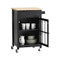 Pikkukuva 3 / 10: SoBuy Keittiösaareke Pyörällinen Keittiökaapi FKW98-SCH Black