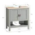 Miniatyrbillede 2 af 7: SoBuy Badeværelsesskab Underskab Underskab til vask BZR69-II-HG Sink cabinet(on floor)