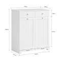 Miniatyrbild 2 av 8: SoBuy Badrumsskåp Badrumshylla med tvättsäck BZR33-W White Laundry cabinet(2 doors)