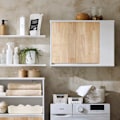 Miniatyrbillede 1 af 8: SoBuy Vægskab badeværelse Overskab med 2 låger BZR144-WN Wall cabinet