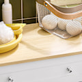Miniatyrbild 4 av 9: SoBuy Badrumsskåp med 2 dörrar och 1 lådor Skänk FRG238-WN White Base cabinet