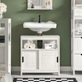 Miniatyrbillede 1 af 8: SoBuy Badeværelsesskab med plads til håndvask, hvid, FRG128-W White Sink cabinet(on wall)