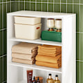 Miniatyrbild 4 av 10: SoBuy Högskåp med tvättkorg Badrumsskåp BZR182-W High cabine twith laundry basket