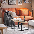 Miniatyrbillede 8 af 8: SoBuy, 2 redeborde | Sofabord | Sofabord sort, FBT42-N Wood