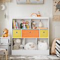 Miniatyrbild 1 av 8: SoBuy,Barnhylla Leksaksförvaring,Bokhylla,Barnrum,KMB26-W L92*B40*A93cm