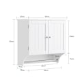 Pikkukuva 2 / 8: SoBuy kylpyhuone kaappi Seinäkaappiin pyyhetelineellä BZR84-W white Wall cabinet with 2 doors