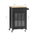 Pikkukuva 2 / 10: SoBuy Keittiösaareke Pyörällinen Keittiökaapi FKW98-SCH Black
