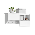 Miniatyrbillede 2 af 7: SoBuy Knagerække med 4 kroge, Væghylde FHK24-W Wall shelf