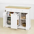 Pikkukuva 9 / 9: SoBuy Keittiösaareke pyörillä Keittiön kaapit Senkki FKW100-WN With 2 doors and 4 drawers