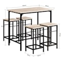 Pikkukuva 3 / 10: JotenOsta puiset keittiön patioruokailukalusteet, pöytä ja jakkarat, OGT11-N Wood table with 4 stools