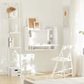 Pikkukuva 10 / 10: SoBuy Seinään työpöytä Tietokonepöytä Toimistopöytä FWT18-W White W82 x D39 x H60cm