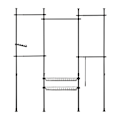 Miniatyrbillede 3 af 8: SoBuy Tøjstativ, justerbar højde og længde KLS04-SCH Black Length 209-305cm