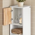 Pikkukuva 5 / 10: SoBuy Pyykkikaappi Pyykkikori Kylpyhuoneen Korkea kaappi BZR74-W Laundry cabinet