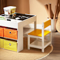 Pikkukuva 5 / 8: SoBuy 2-osainen Lasten pöytä ja tuolisarja KMB75-K-W Table:60*60*50cm