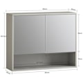 Miniatyrbillede 2 af 8: SoBuy Väggskåp Spegelskåp Överskåp BZR134-NG 60*20*49.5cm