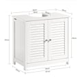 Miniatyrbillede 3 af 9: SoBuy Underskab til vask Skab til badeværelse FRG237-II-W White Sink cabinet(on floor)