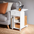 Miniatyrbillede 1 af 9: SoBuy Sidebord Sofabord i c-form Cafébord Sengebord FBT148-W