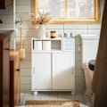 Pikkukuva 1 / 10: SoBuy WC-paperiteline Kylpyhuonekaappi pyörillä BZR176-W