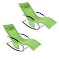 Pikkukuva 4 / 10: SoBuy2xPuutarhan keinutuolit jalkatuella AurinkotuolitOGS28-GRX2 Green 2 Pieces