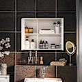 Pikkukuva 10 / 11: SoBuy kylpyhuone kaappi Seinäkaappiin Peilikaappi BZR153-W Mirror Cabinet