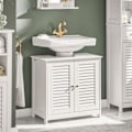 Miniatyrbillede 1 af 9: SoBuy Underskab til vask Skab til badeværelse FRG237-II-W White Sink cabinet(on floor)
