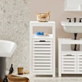 Miniatyrbillede 1 af 7: SoBuy Badeværelsesskab Vasketøjskurv Badeværelsesmøbler BZR67-W Laundry cabinet