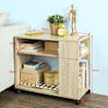 Miniatyrbillede 3 af 8: SoBuy Lave opholdsborde med hylder Sofabord Inkl. hjul FBT34-N Wood