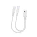 2-i-1 USB Dubbel Typ-C Datakabel Splitter för Mobiltelefoner och Bärbara Laddare