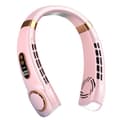 Bärbar nackfläkt, 1800 mAh, laddningsbar via USB-C och USB, 5 hastigheter (rosa)