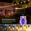 Miniatyrbilde 8 av 9: Stringa di luci per esterni impermeabili Black Solar Lights Outdoors (9M - 30 bulbs