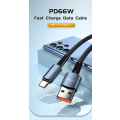Miniatyrbilde 3 av 11: Essager hurtiglader 66W/6A USB-A til type C Black Black USB to Type C - 1m
